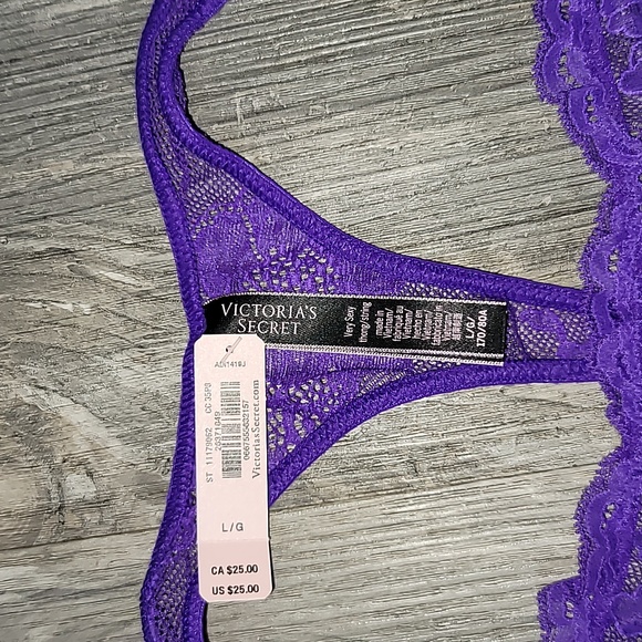 💜Victoria's Secret Very Sexy Rhinestone Shine Strap Thong Panty Large New💜 - Picture 7 of 7